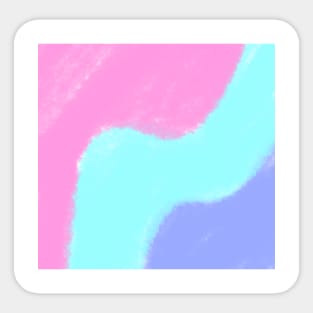 Pink sky blue purple watercolor art Sticker